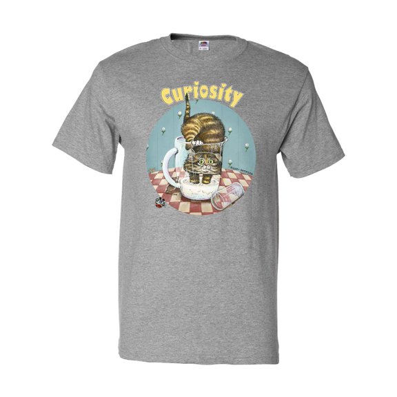 Inktastic Curiosity Cute Cat in Milk T-Shirt