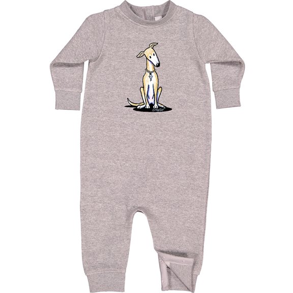 Inktastic Curious Greyhound Baby Fleece Romper