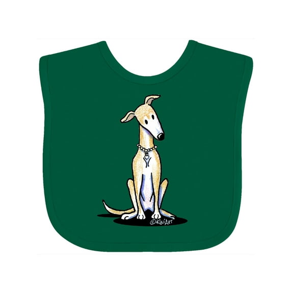 Inktastic Curious Greyhound Boys or Girls Baby Bib