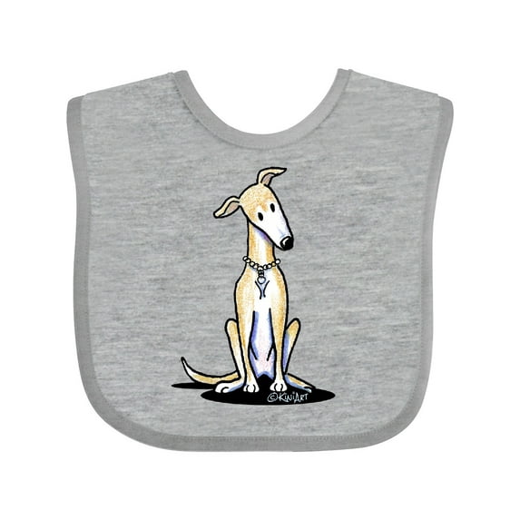 Inktastic Curious Greyhound Boys or Girls Baby Bib
