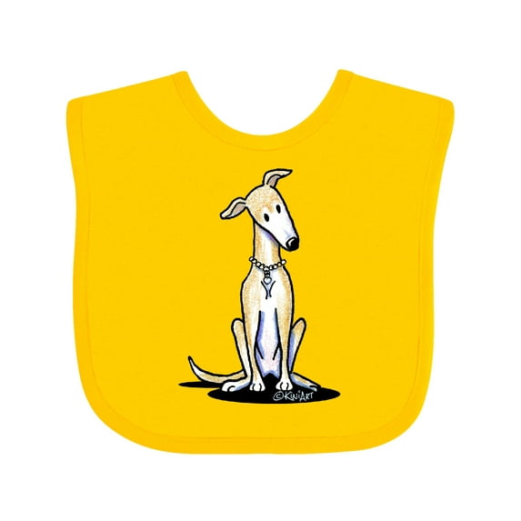 Inktastic Curious Greyhound Boys or Girls Baby Bib