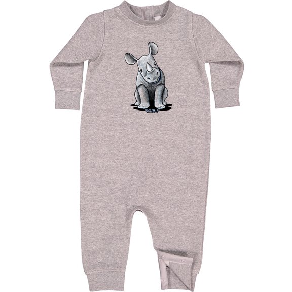 Inktastic Curious Rhinos Baby Fleece Romper