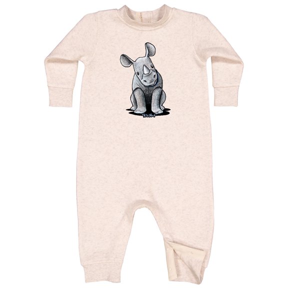 Inktastic Curious Rhinos Baby Fleece Romper