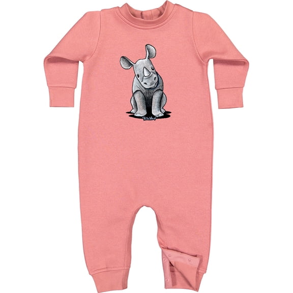Inktastic Curious Rhinos Baby Fleece Romper