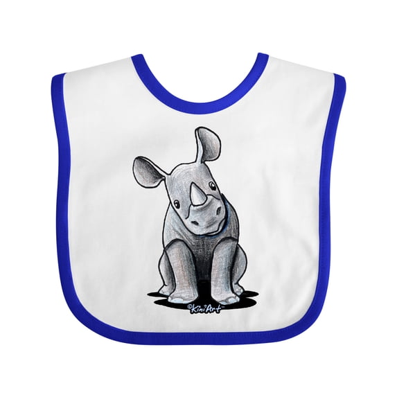 Inktastic Curious Rhinos Boys or Girls Baby Bib
