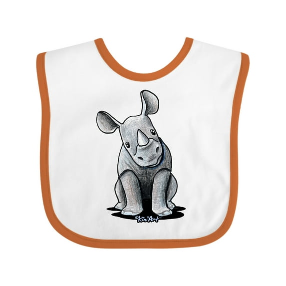 Inktastic Curious Rhinos Boys or Girls Baby Bib