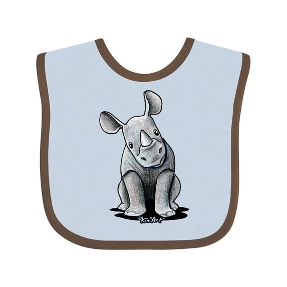 Inktastic Curious Rhinos Boys or Girls Baby Bib