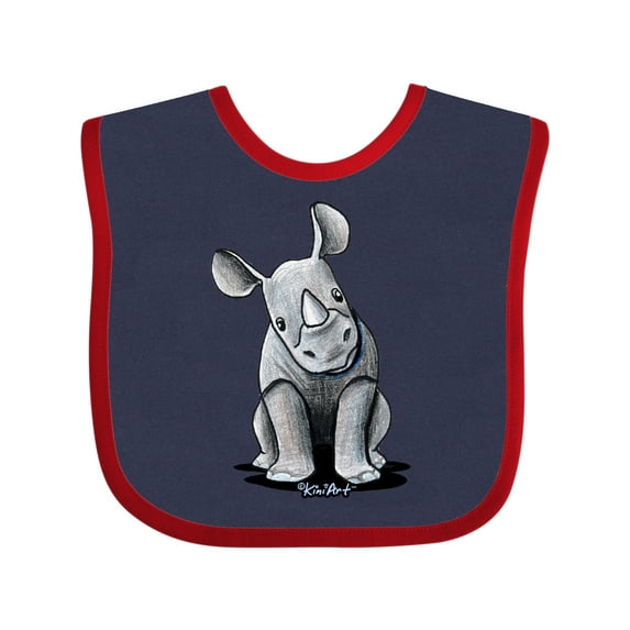 Inktastic Curious Rhinos Boys or Girls Baby Bib