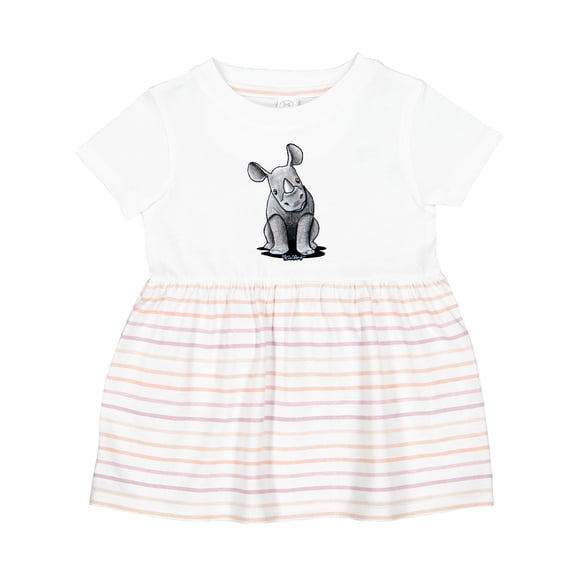 Inktastic Curious Rhinos Girls Baby Dress