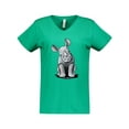 thumbnail image 1 of Inktastic Curious Rhinos Women's V-Neck T-Shirt, 1 of 5