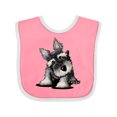 thumbnail image 1 of Inktastic Curious Schnauzer Boys or Girls Baby Bib, 1 of 4