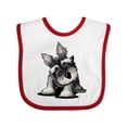 thumbnail image 1 of Inktastic Curious Schnauzer Boys or Girls Baby Bib, 1 of 4