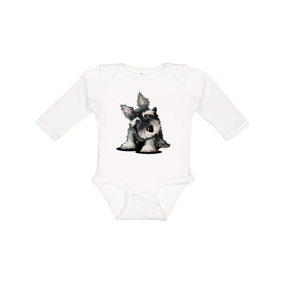 Inktastic Curious Schnauzer Boys or Girls Long Sleeve Baby Bodysuit