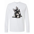 thumbnail image 1 of Inktastic Curious Schnauzer Long Sleeve T-Shirt, 1 of 5