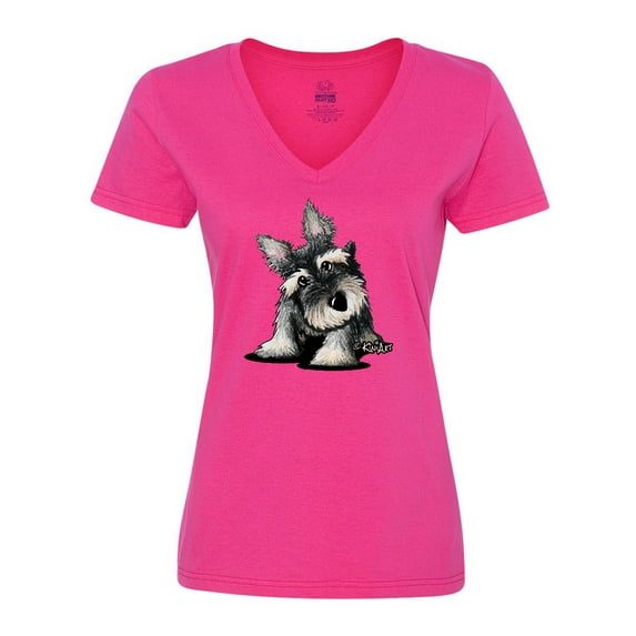 Inktastic Curious Schnauzer Women's V-Neck T-Shirt