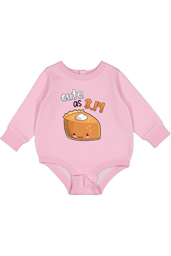 Cute As 3.14 Pi Day Pumpkin Pie Pun Baby Fleece Bodysuit