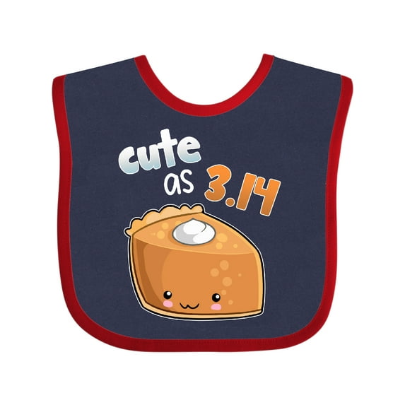 Inktastic Cute As 3.14 Pi Day Pumpkin Pie Pun Boys or Girls Baby Bib