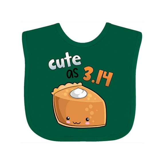 Inktastic Cute As 3.14 Pi Day Pumpkin Pie Pun Boys or Girls Baby Bib