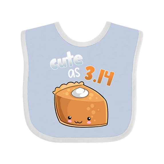 Inktastic Cute As 3.14 Pi Day Pumpkin Pie Pun Boys or Girls Baby Bib