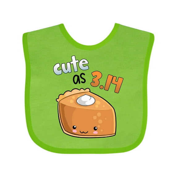 Inktastic Cute As 3.14 Pi Day Pumpkin Pie Pun Boys or Girls Baby Bib