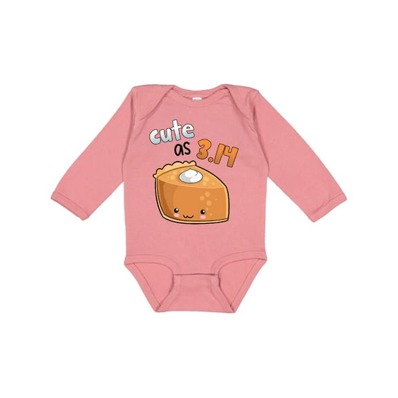 Inktastic Cute As 3.14 Pi Day Pumpkin Pie Pun Boys or Girls Long Sleeve Baby Bodysuit