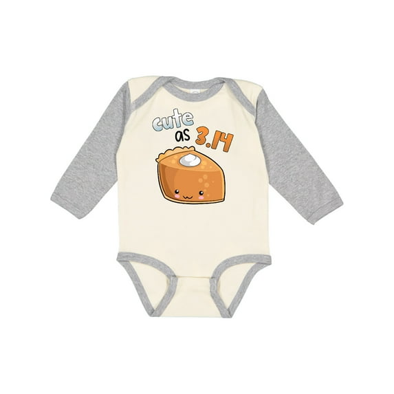 Inktastic Cute As 3.14 Pi Day Pumpkin Pie Pun Boys or Girls Long Sleeve Baby Bodysuit