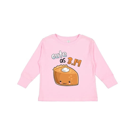 Inktastic Cute As 3.14 Pi Day Pumpkin Pie Pun Boys or Girls Long Sleeve Toddler T-Shirt