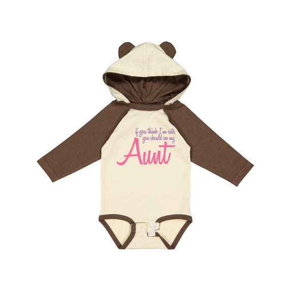 Inktastic Cute Aunt Boys or Girls Long Sleeve Baby Bodysuit