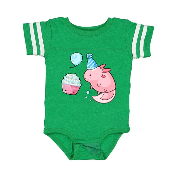 Inktastic Cute Axolotl Birthday with Cupcake Boys or Girls Baby Bodysuit