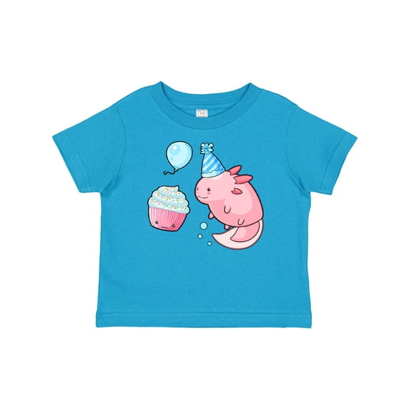 Inktastic Cute Axolotl Birthday with Cupcake Boys or Girls Baby T-Shirt