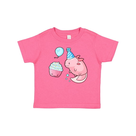 Inktastic Cute Axolotl Birthday with Cupcake Boys or Girls Baby T-Shirt