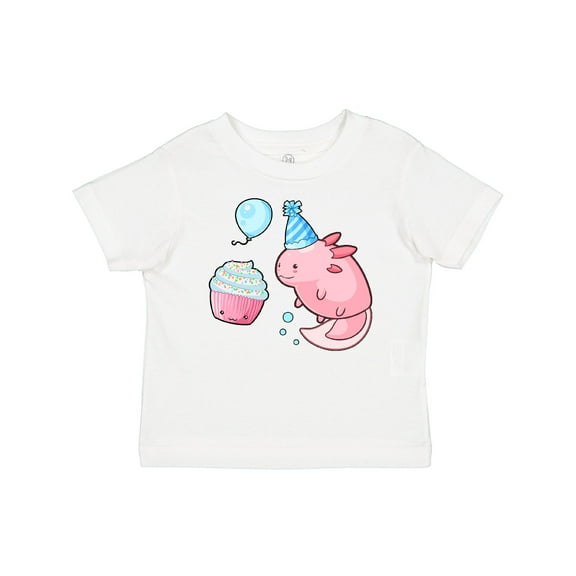 Inktastic Cute Axolotl Birthday with Cupcake Boys or Girls Baby T-Shirt