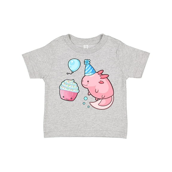 Inktastic Cute Axolotl Birthday with Cupcake Boys or Girls Toddler T-Shirt