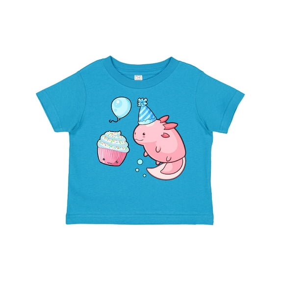 Inktastic Cute Axolotl Birthday with Cupcake Boys or Girls Toddler T-Shirt