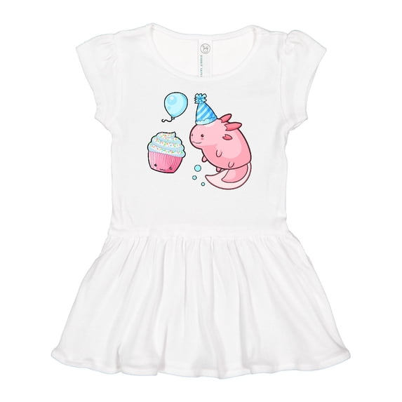 Inktastic Cute Axolotl Birthday with Cupcake Girls Baby Dress