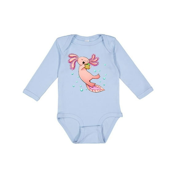 Inktastic Cute Axolotl Loves Tacos Boys or Girls Long Sleeve Baby Bodysuit