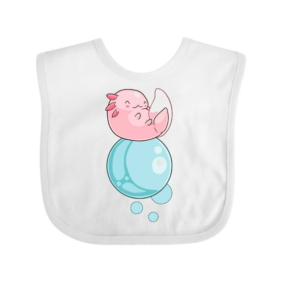 Inktastic Cute Axolotl Sitting on a Bubble Boys or Girls Baby Bib