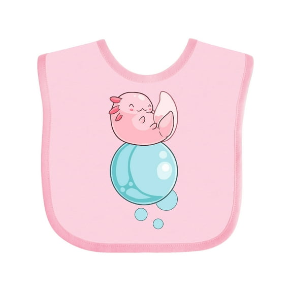 Inktastic Cute Axolotl Sitting on a Bubble Boys or Girls Baby Bib