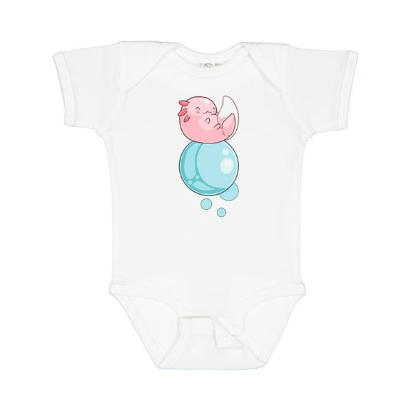 Inktastic Cute Axolotl Sitting on a Bubble Boys or Girls Baby Bodysuit