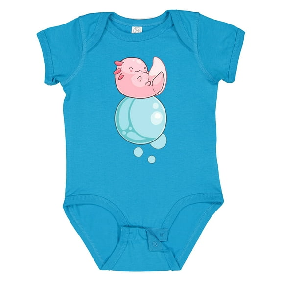 Inktastic Cute Axolotl Sitting on a Bubble Boys or Girls Baby Bodysuit