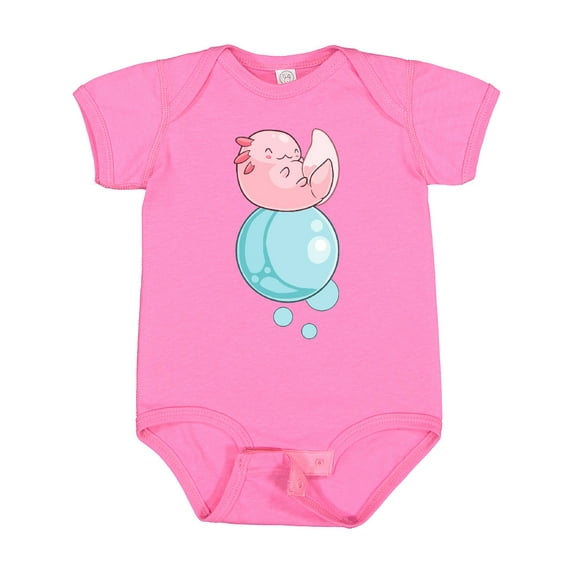 Inktastic Cute Axolotl Sitting on a Bubble Boys or Girls Baby Bodysuit