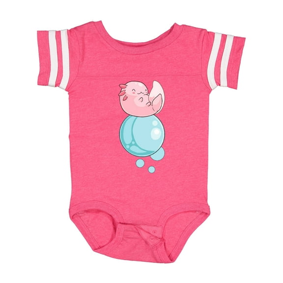 Inktastic Cute Axolotl Sitting on a Bubble Boys or Girls Baby Bodysuit
