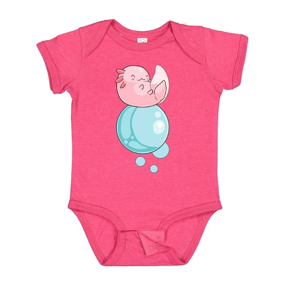 Inktastic Cute Axolotl Sitting on a Bubble Boys or Girls Baby Bodysuit
