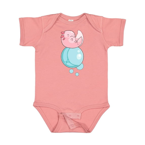 Inktastic Cute Axolotl Sitting on a Bubble Boys or Girls Baby Bodysuit