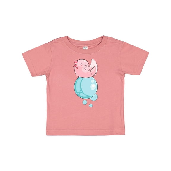 Inktastic Cute Axolotl Sitting on a Bubble Boys or Girls Baby T-Shirt