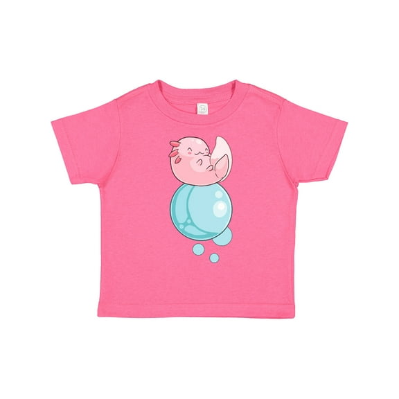 Inktastic Cute Axolotl Sitting on a Bubble Boys or Girls Toddler T-Shirt