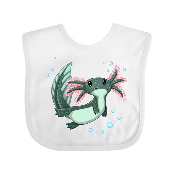 Inktastic Cute Axolotl Swimming with Bubbles Boys or Girls Baby Bib