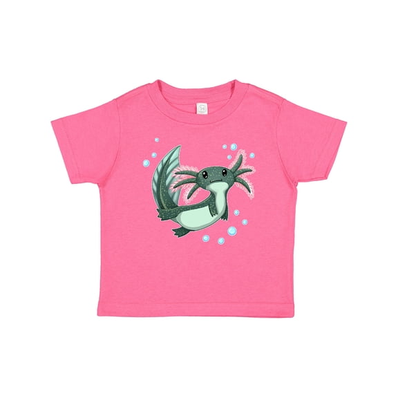 Inktastic Cute Axolotl Swimming with Bubbles Boys or Girls Baby T-Shirt