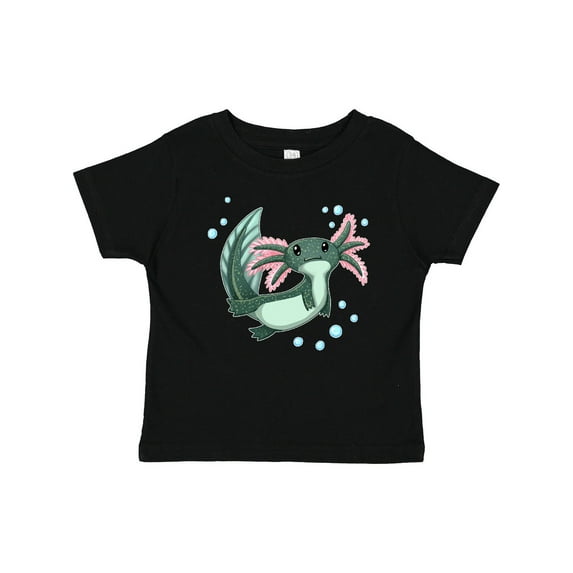 Inktastic Cute Axolotl Swimming with Bubbles Boys or Girls Baby T-Shirt