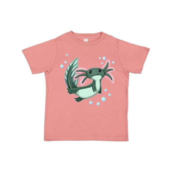 Inktastic Cute Axolotl Swimming with Bubbles Boys or Girls Toddler T-Shirt